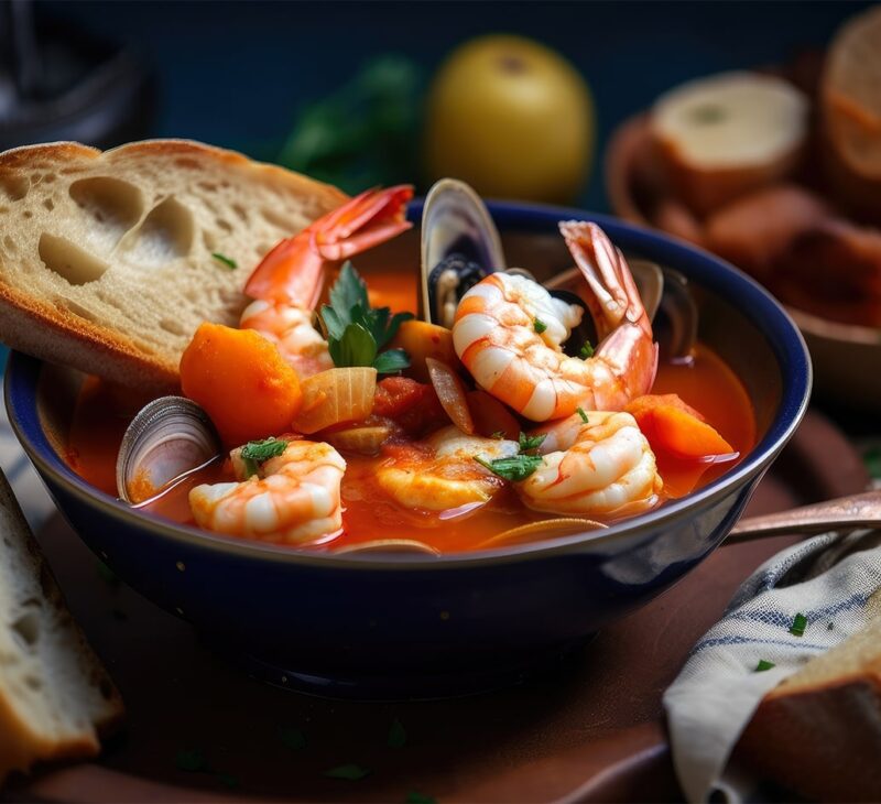 Bouillabaisse with bread