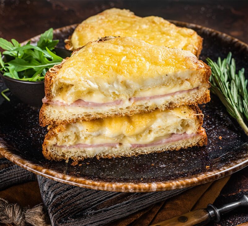 Croque Monsieur in the plate