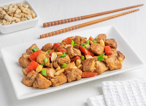 kung pao chicken in the plate