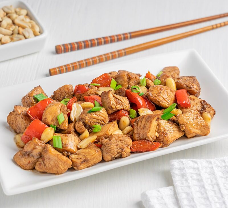 kung pao chicken in the plate