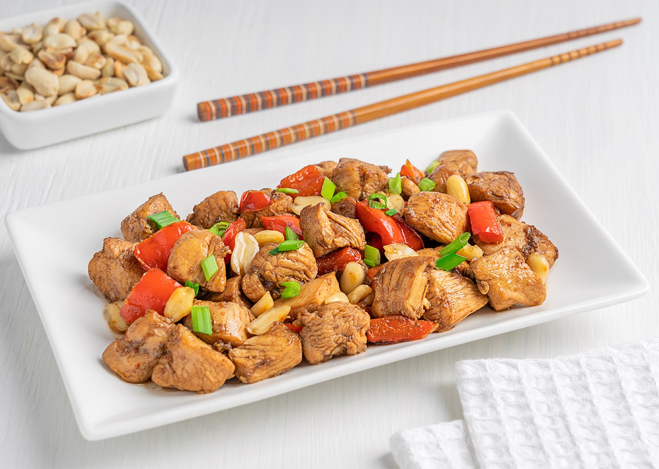 kung pao chicken in the plate