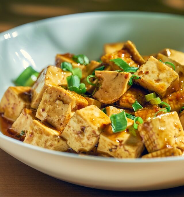 ma po tofu in the plate