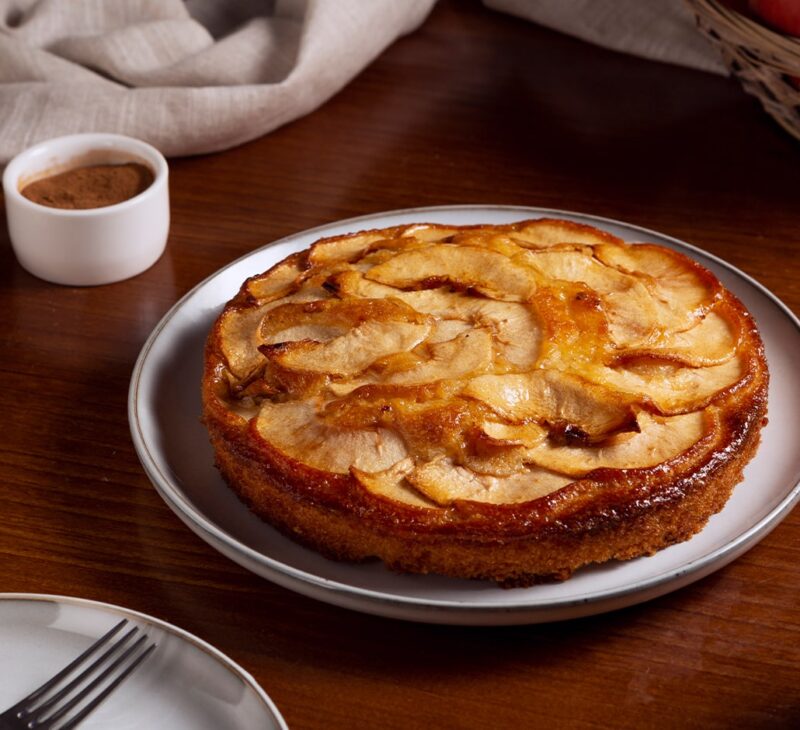 tarte tatin dessert in the plate