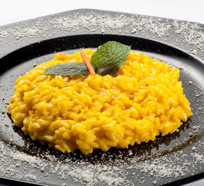 milanese saffron risotto in the plate