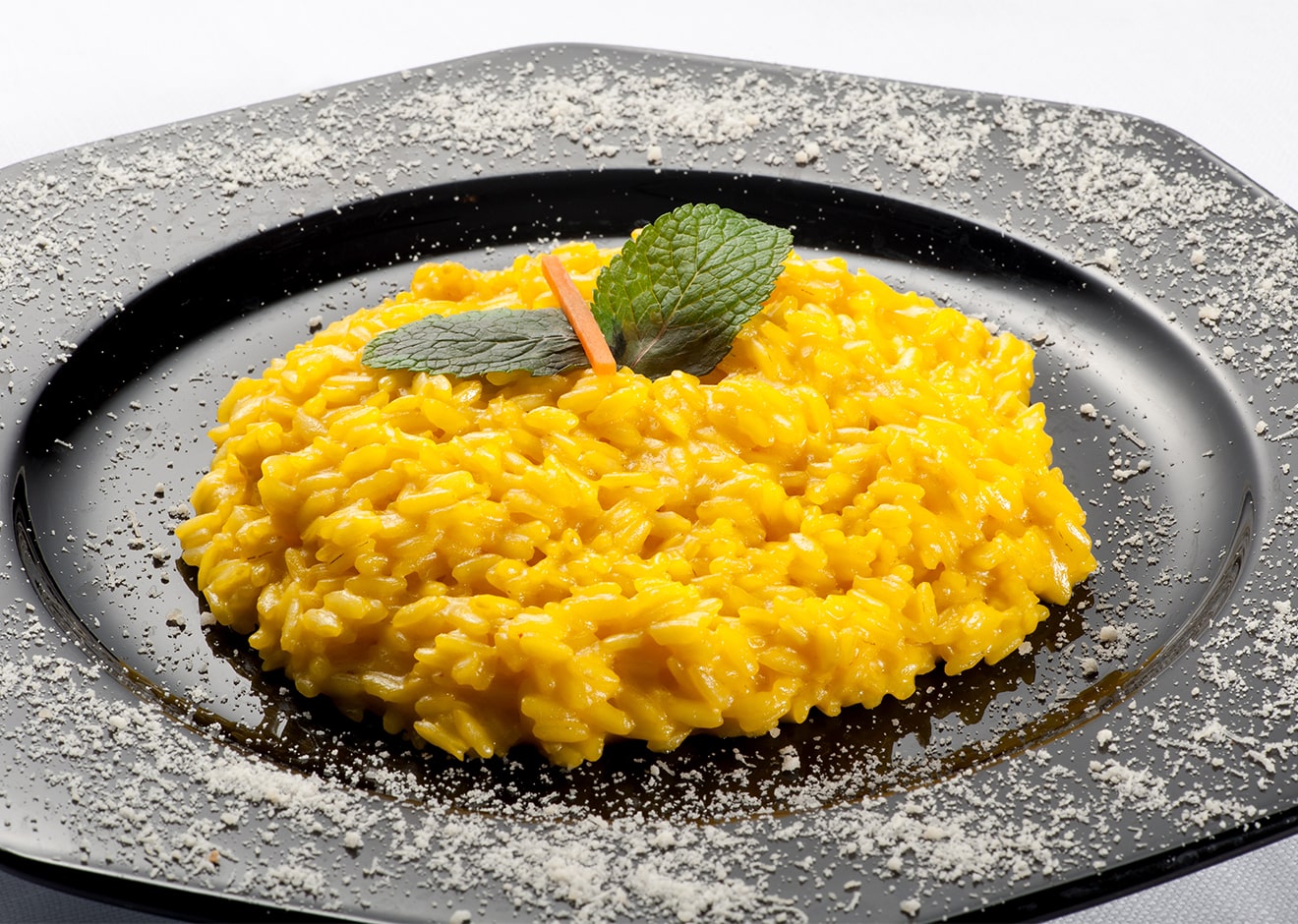 milanese saffron risotto in the plate