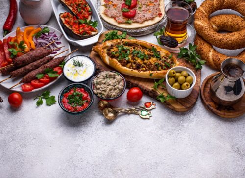 more than one turkish food in the same frame